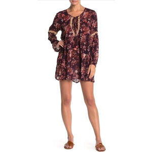 Raga Womens Size Small Enchanted Garden Moody Floral Tunic Embroidered Boho $97